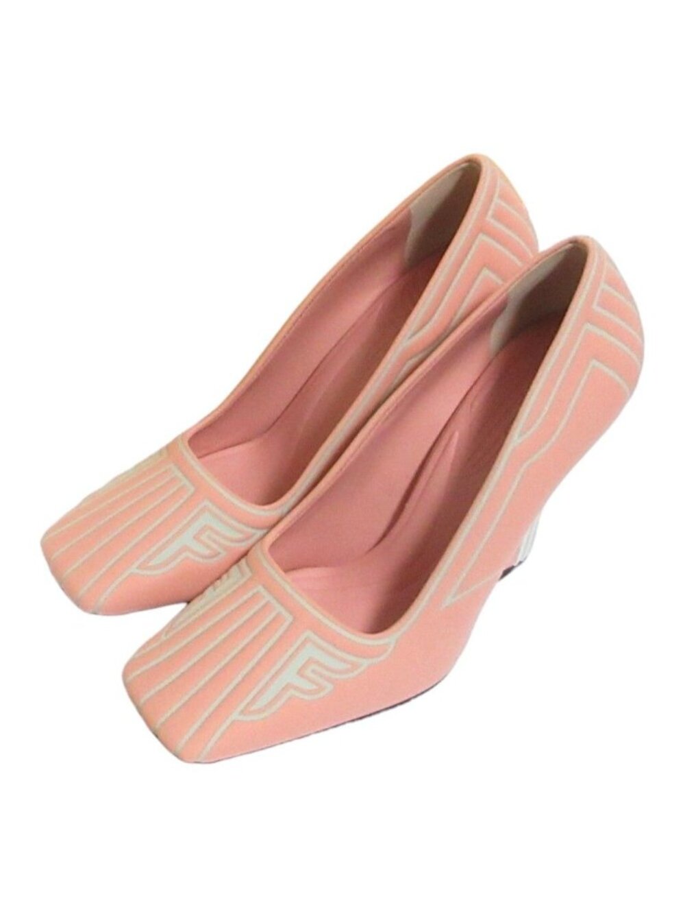 Fendi Freedom Square Toe High Heels Pumps Pink Spring Summer Fall Winter